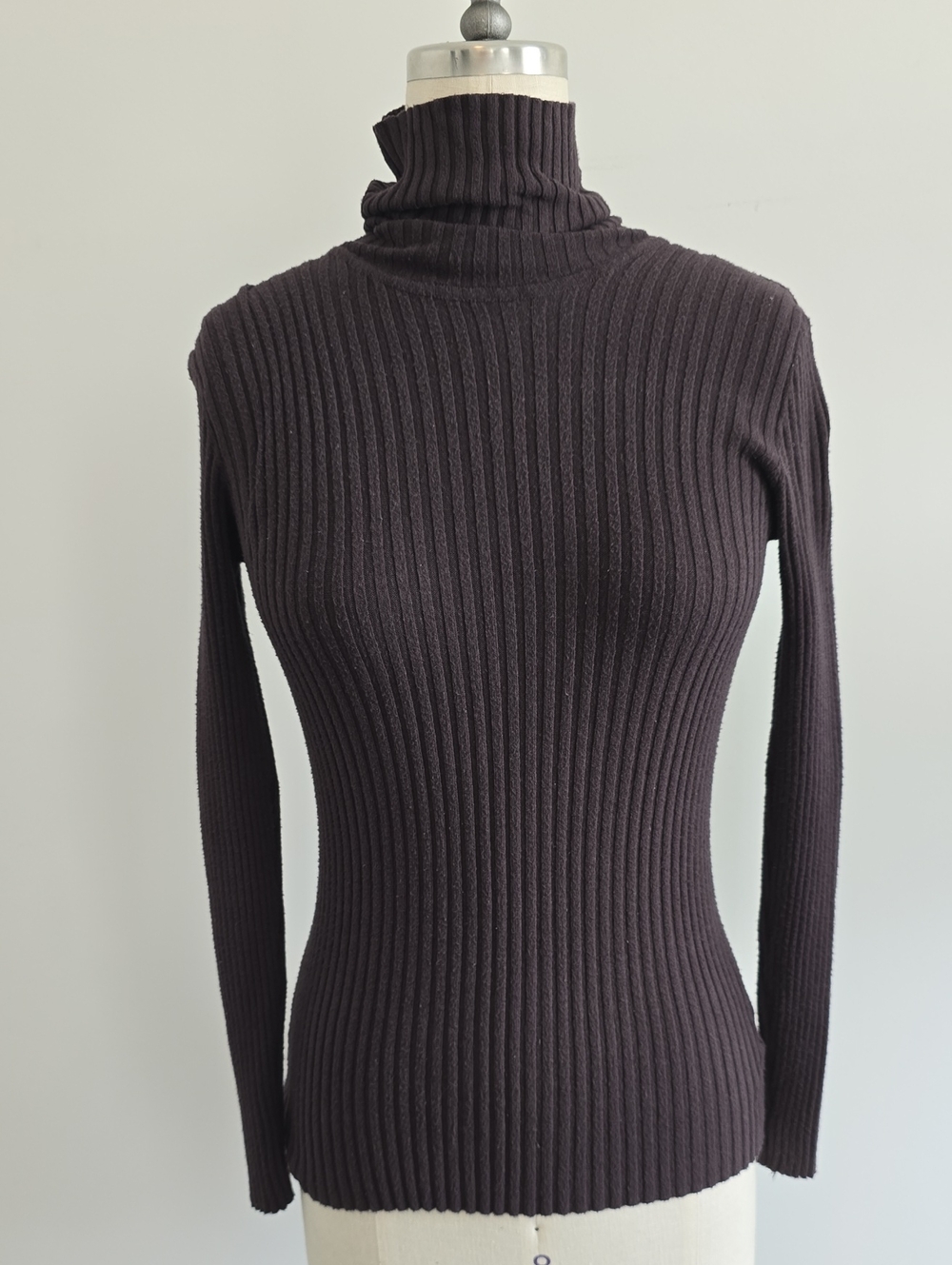Anne Fontaine Ribbed Turtleneck Sweater - Dark Brown